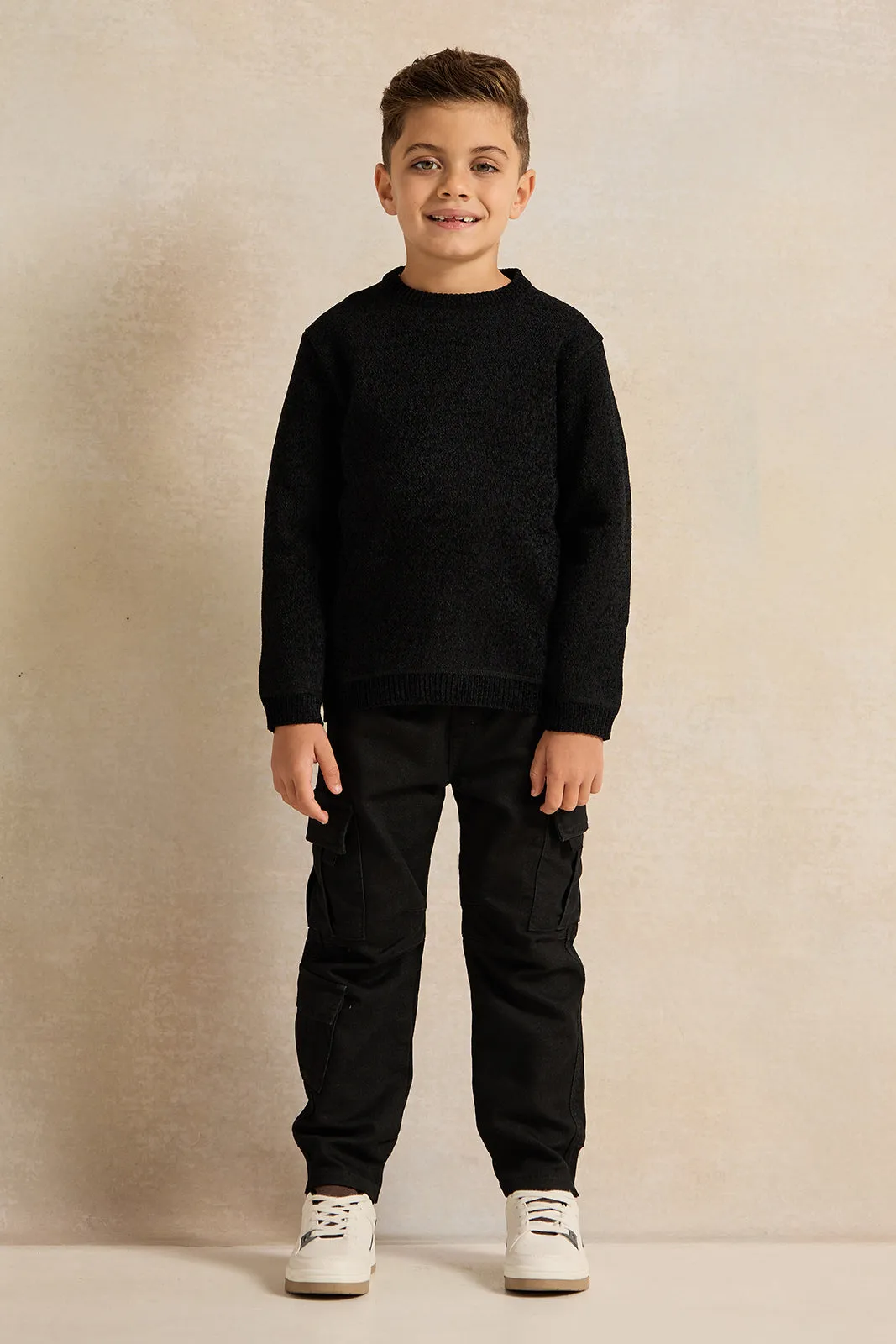 Boys Black Plain Pullover sold by Redtag product image thumbnail 2