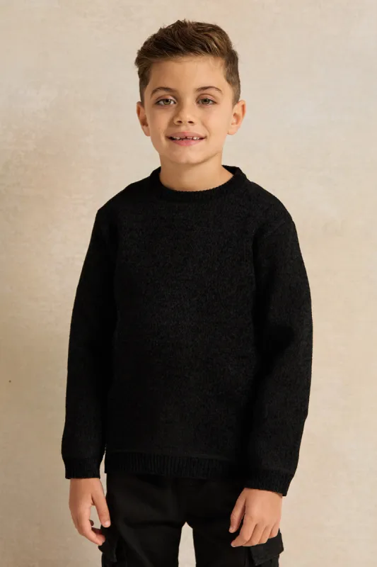 Boys Black Plain Pullover sold by Redtag