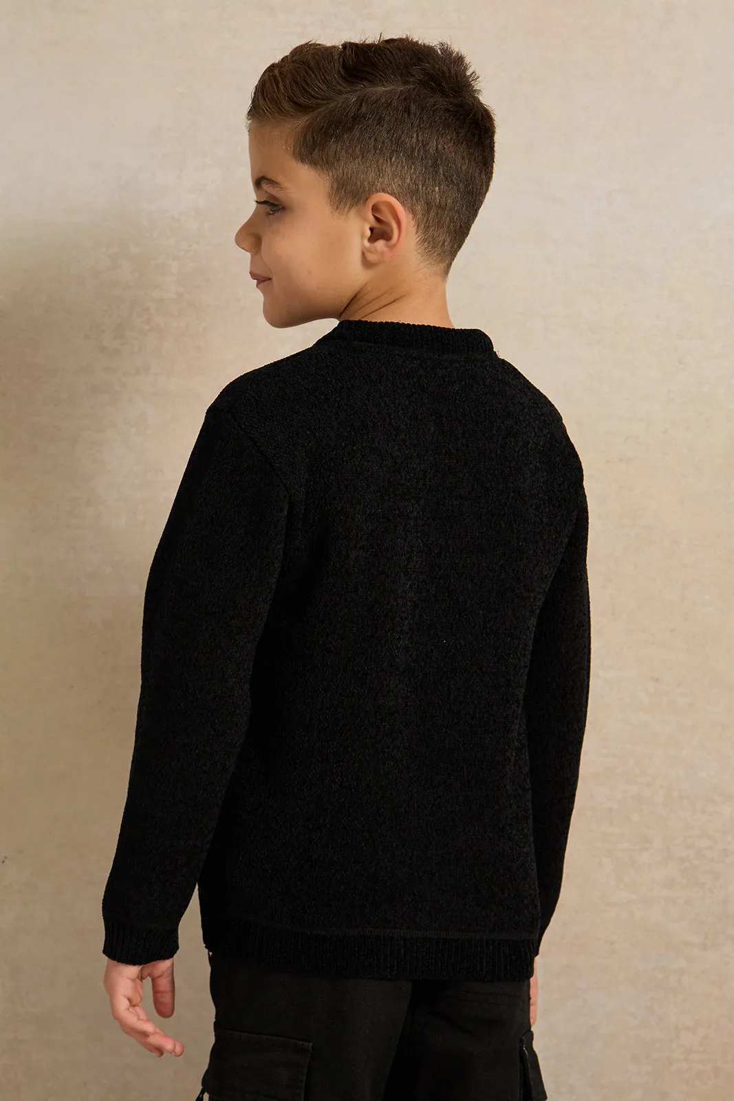 Boys Black Plain Pullover sold by Redtag product image thumbnail 3