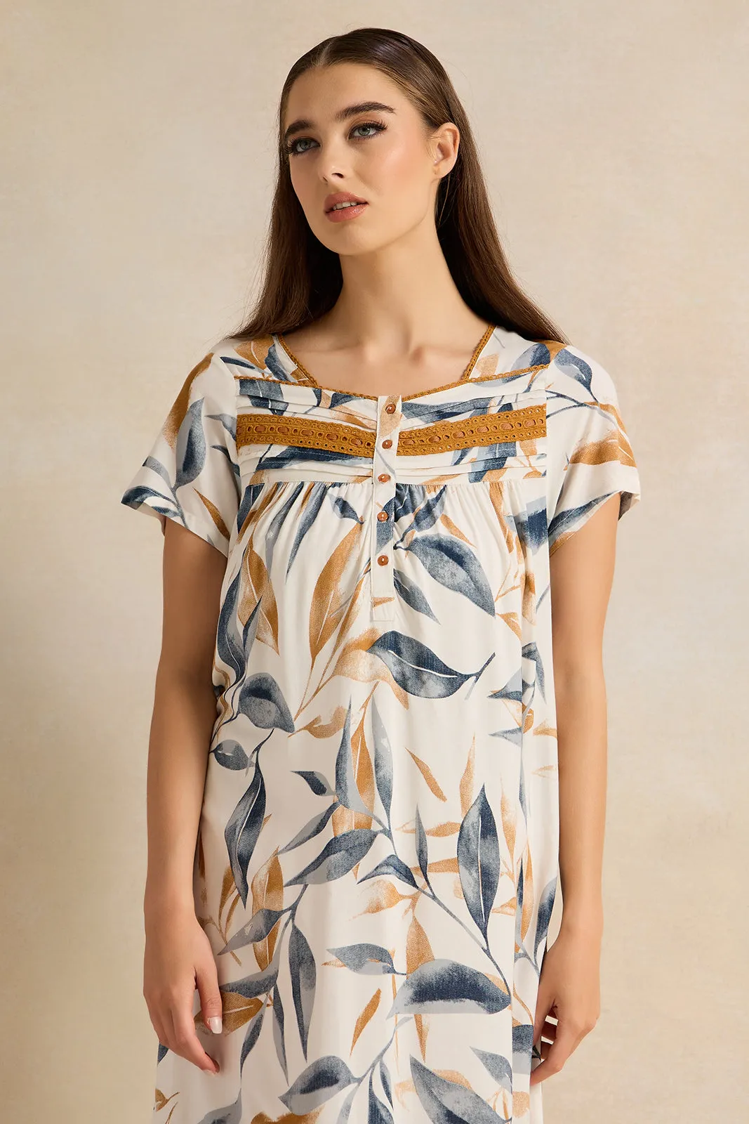 Women White Printed Nightgown sold by Redtag product image thumbnail 2