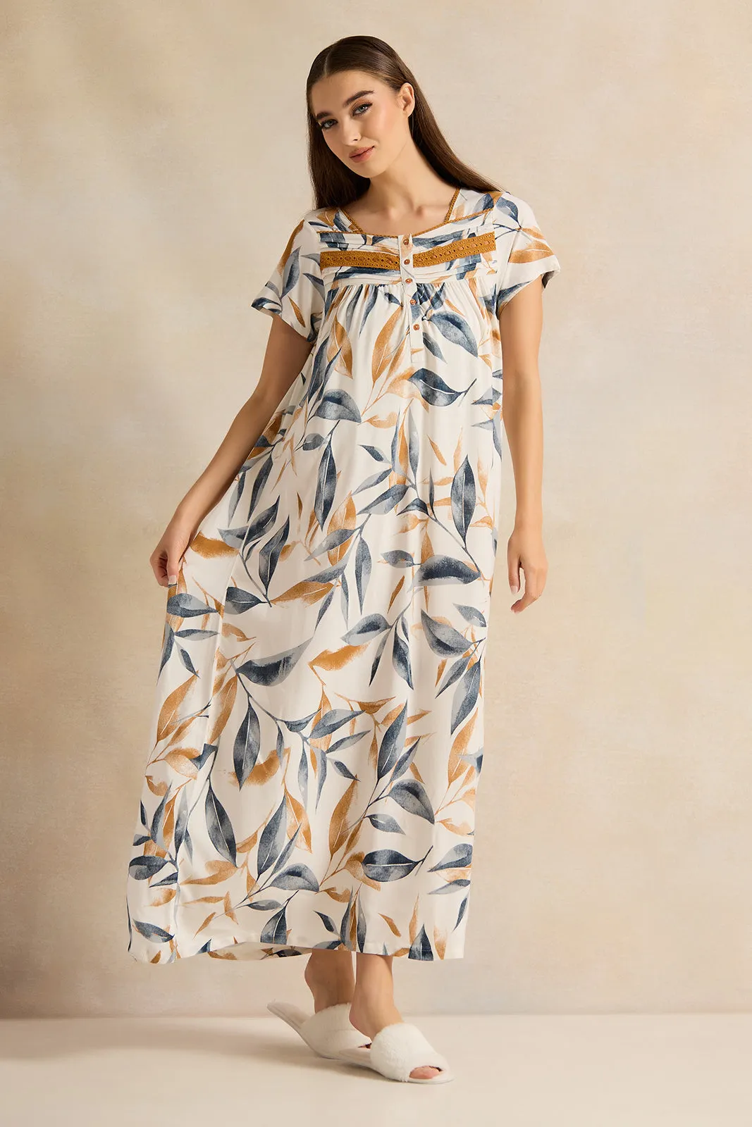 Women White Printed Nightgown sold by Redtag product image thumbnail 4