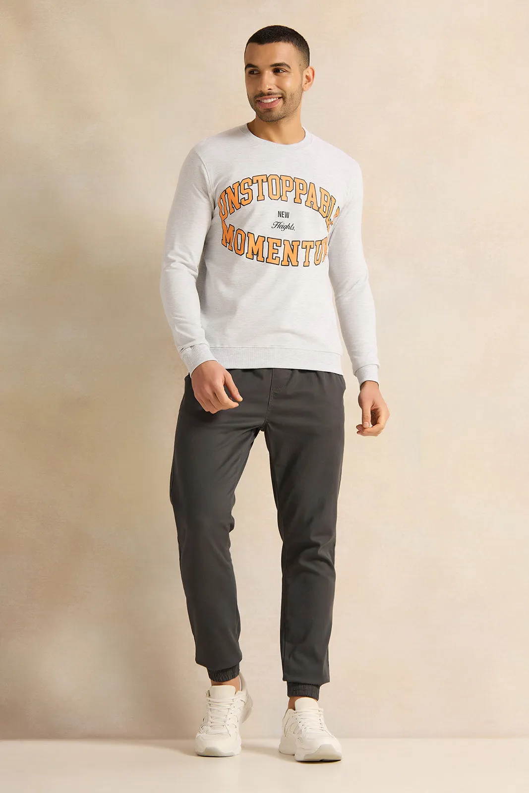 Men Grey Printed Sweatshirt sold by Redtag product image thumbnail 2