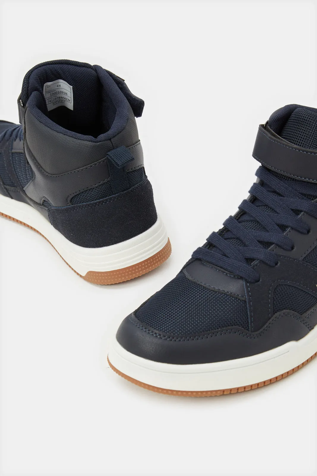 Men Black Material Block High top sold by Redtag product image thumbnail 4