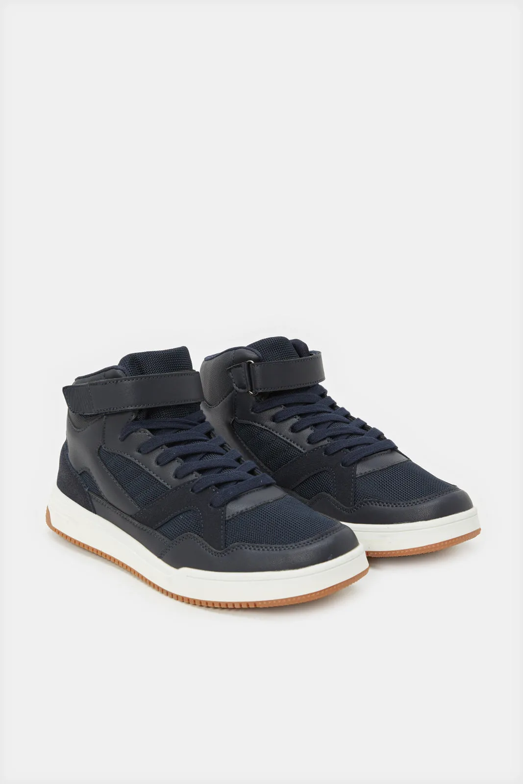 Men Black Material Block High top sold by Redtag product image thumbnail 2