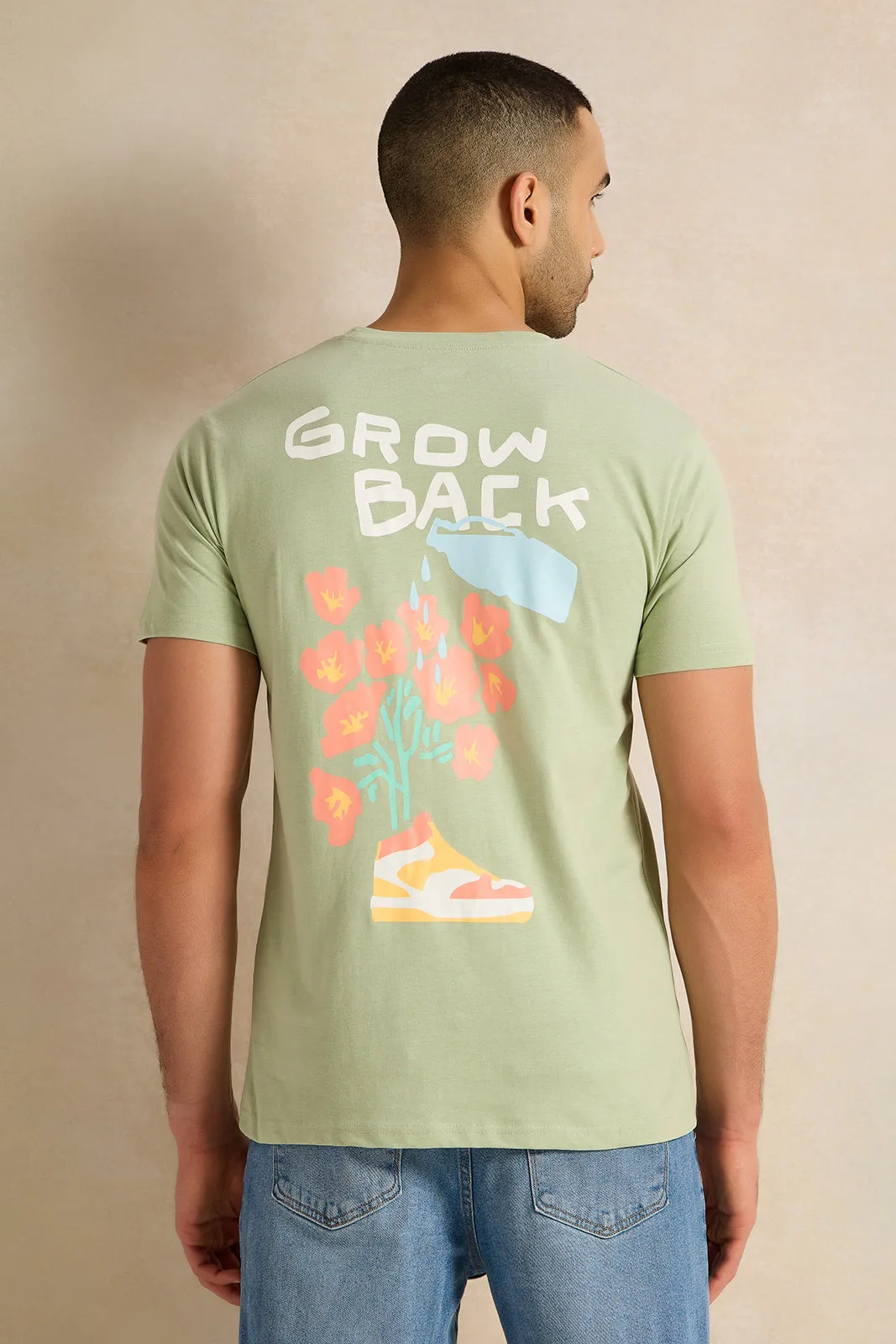 Men Mint Graphic T-Shirt sold by Redtag product image thumbnail 3