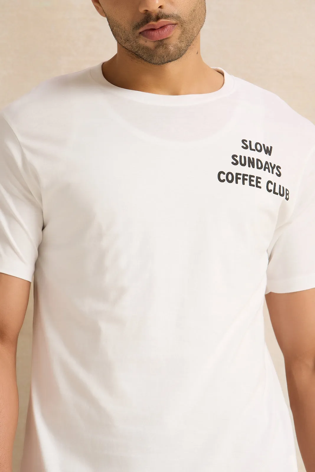 Men White Graphic T-Shirt sold by Redtag product image thumbnail 4