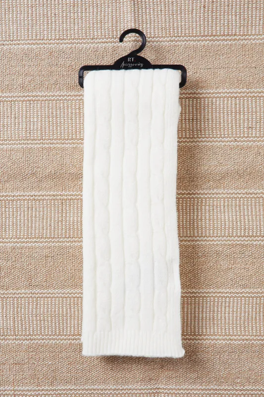 Women White Knitted Scarf sold by Redtag