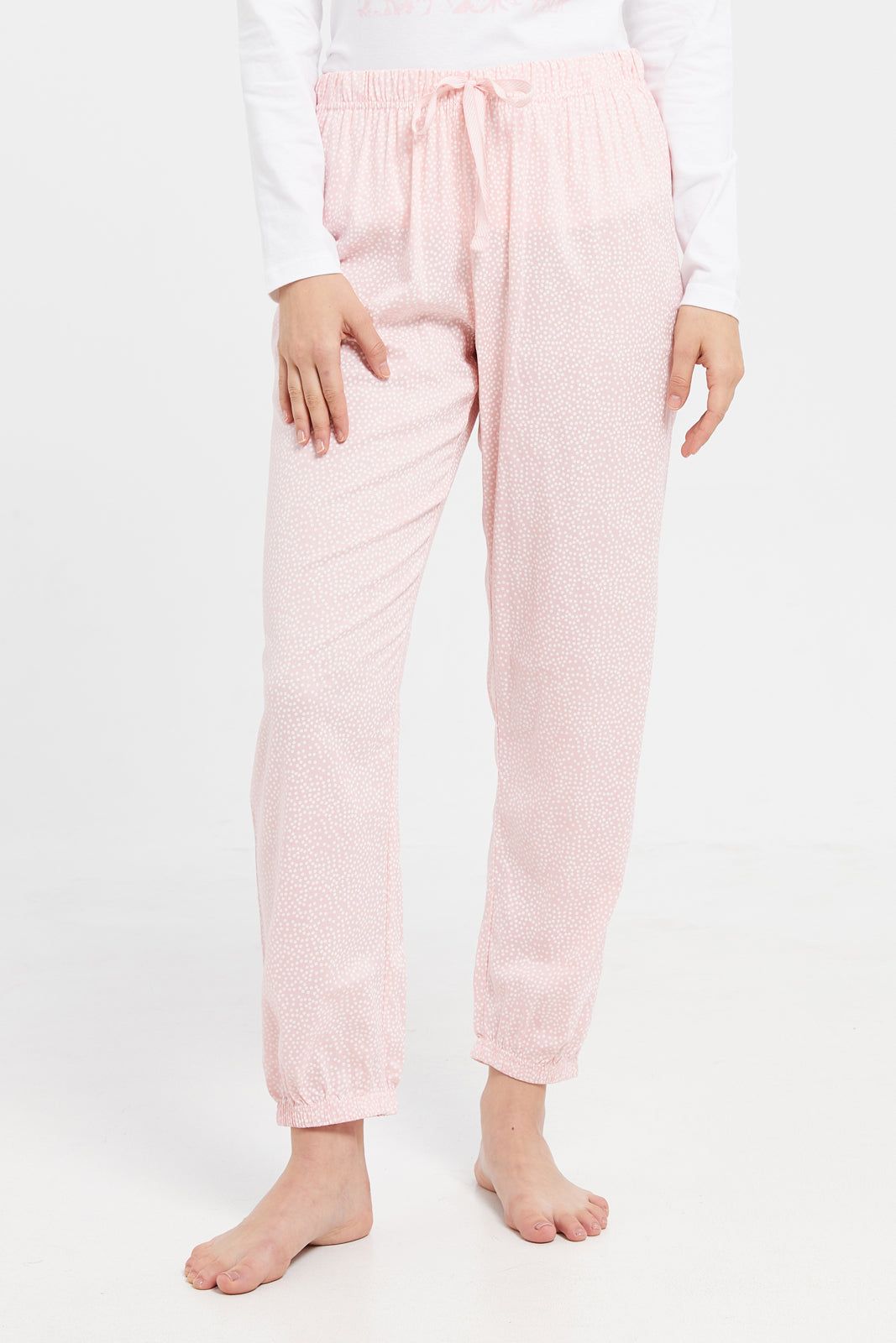 Women White Chest Print Long Sleeve Pyjama Set (2 Piece) sold by Redtag product image thumbnail 3