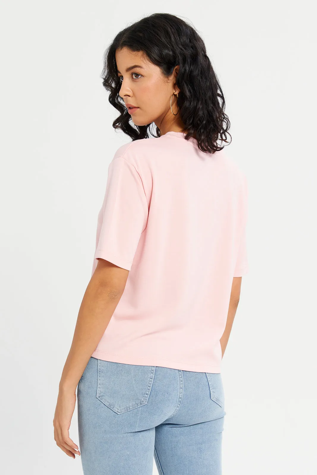 Women Pink Embellished T-Shirt sold by Redtag product image thumbnail 3