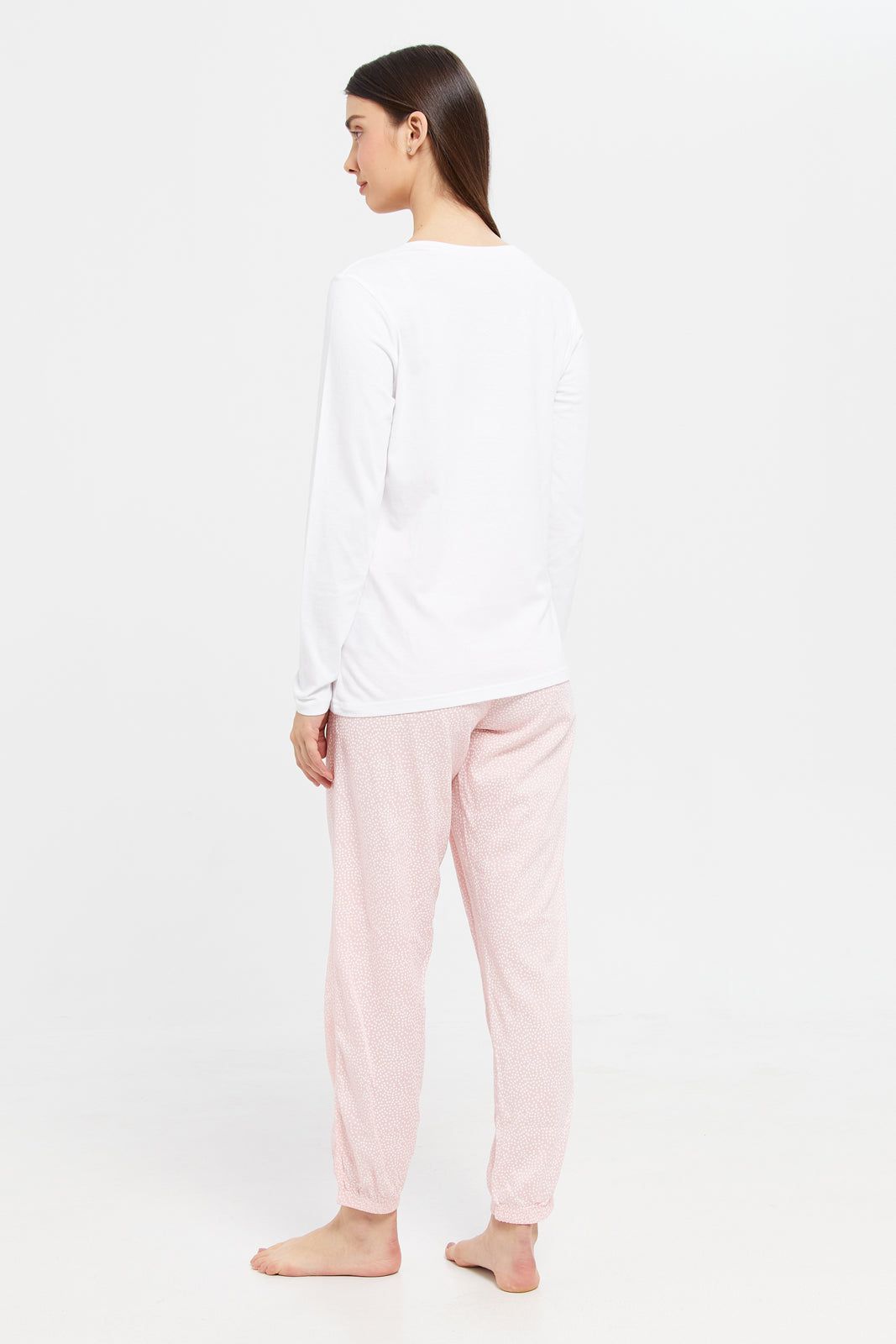Women White Chest Print Long Sleeve Pyjama Set (2 Piece) sold by Redtag product image thumbnail 4