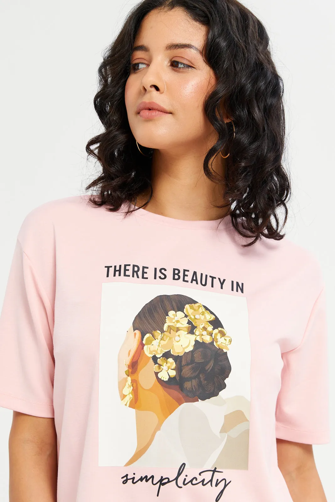 Women Pink Embellished T-Shirt sold by Redtag product image thumbnail 4