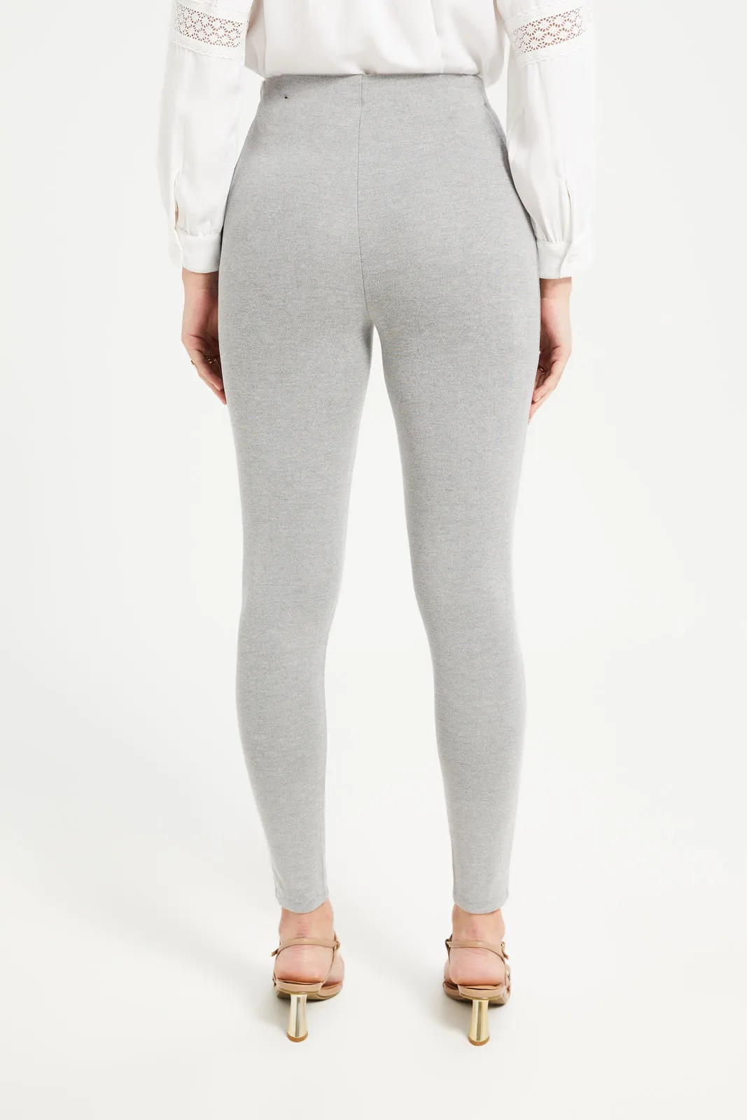 Women Grey Legging With Button sold by Redtag product image thumbnail 3