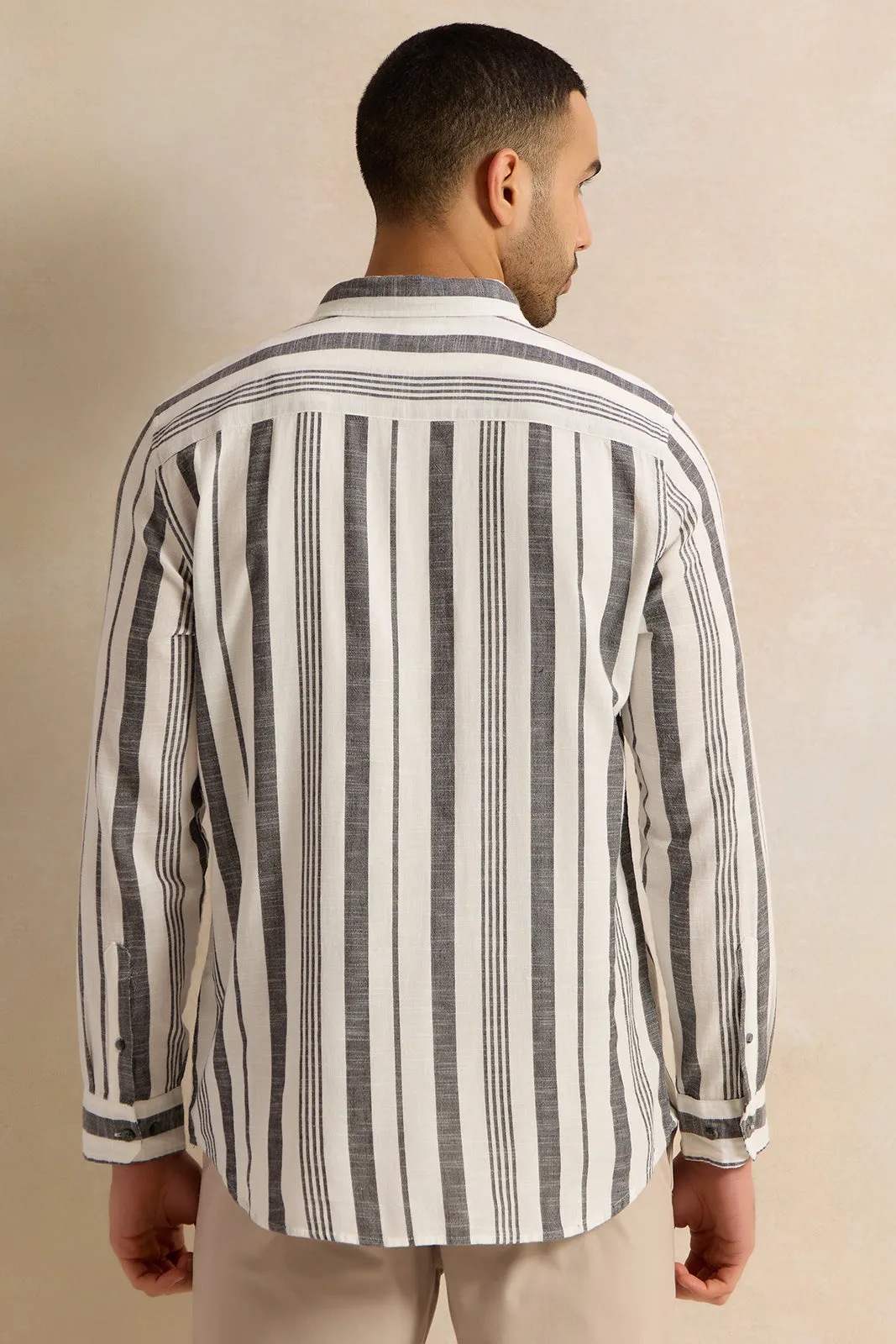 Men Multicolour Striped Casual Shirt sold by Redtag product image thumbnail 3