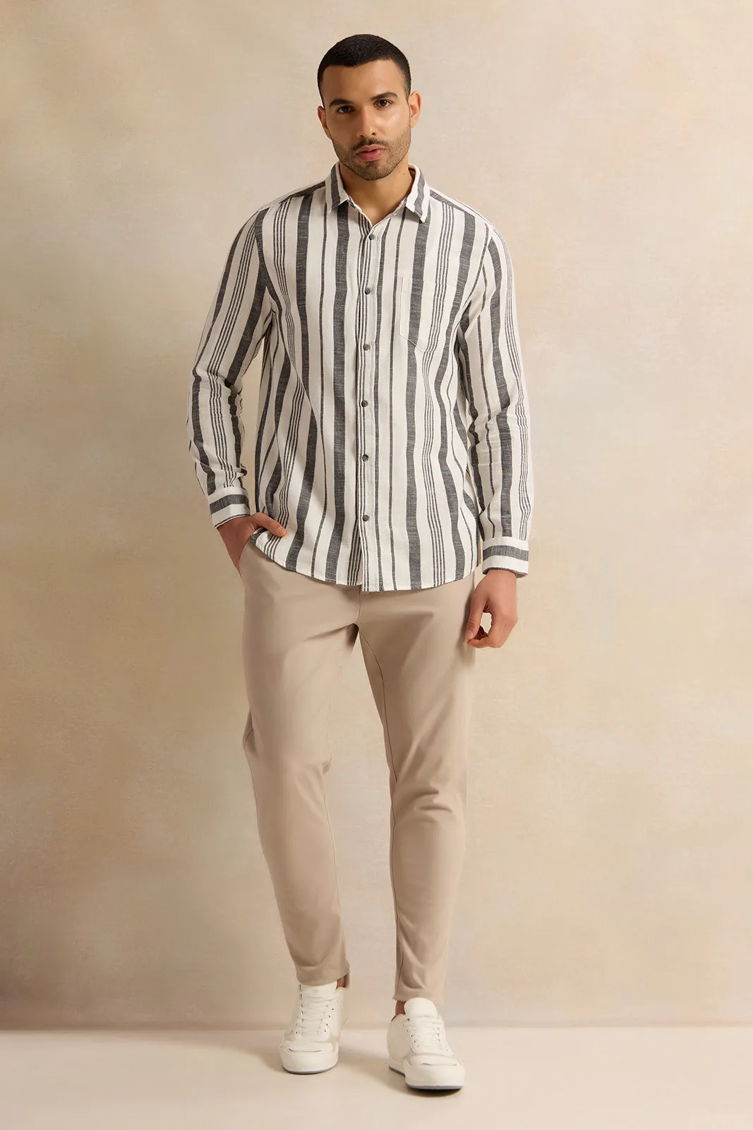 Men Multicolour Striped Casual Shirt sold by Redtag product image thumbnail 2