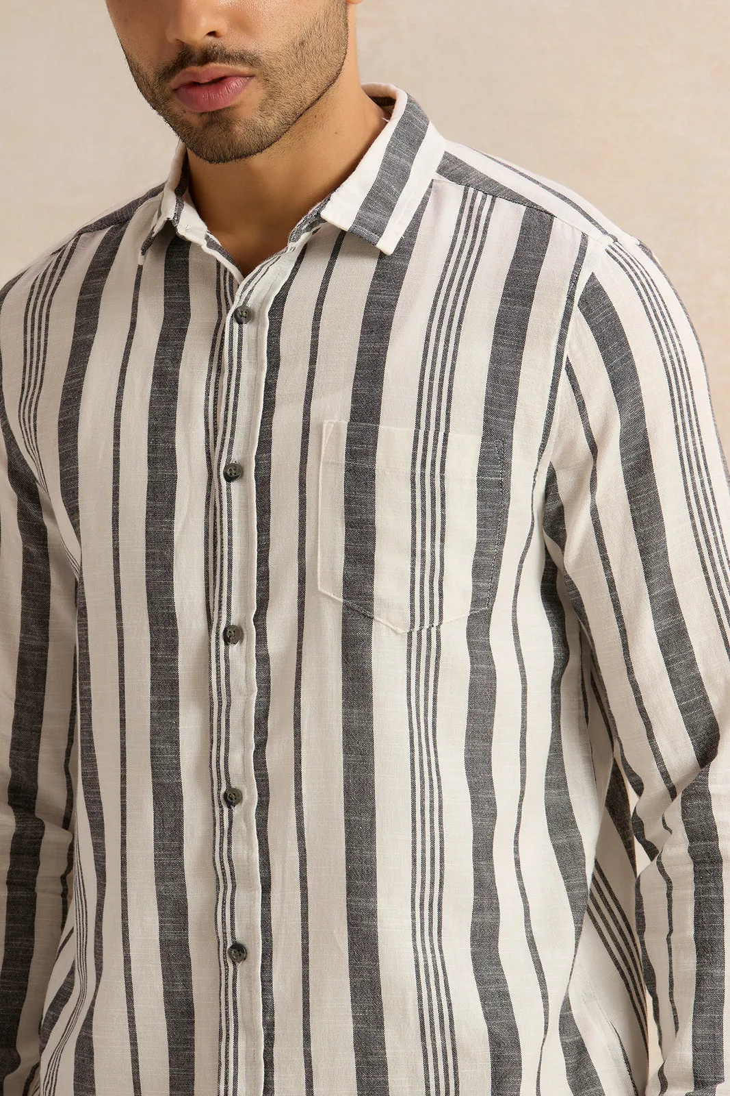 Men Multicolour Striped Casual Shirt sold by Redtag product image thumbnail 4