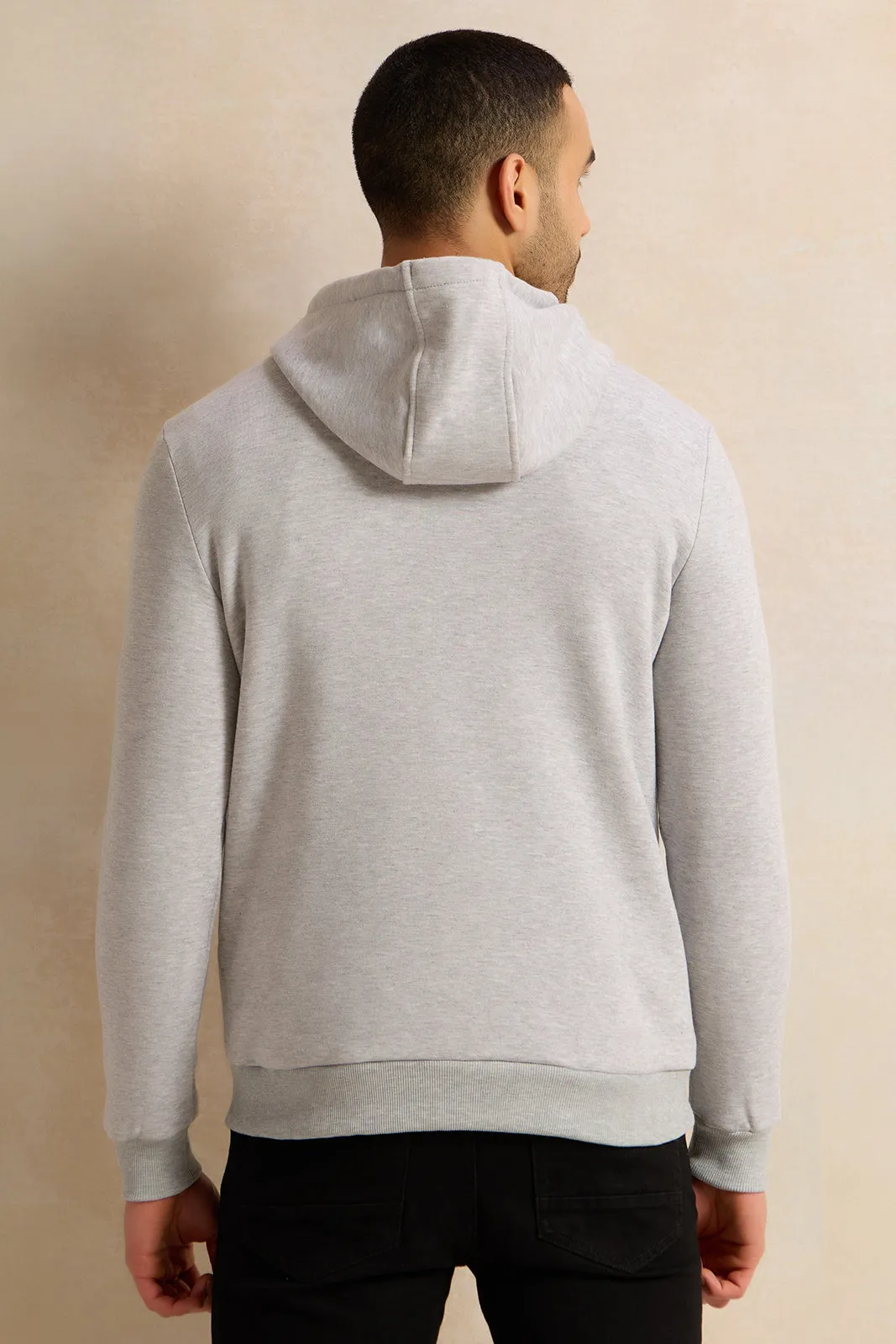 Men White Printed Hooded Sweatshirt sold by Redtag product image thumbnail 3