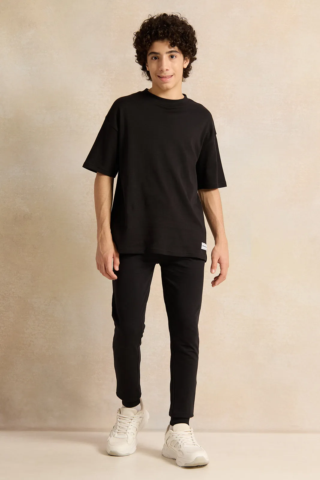 Senior Boys Black Short Sleeve Oversize T-Shirt sold by Redtag product image thumbnail 2