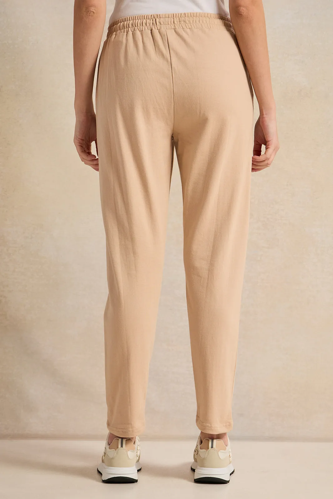 Women Beige Active Basic Jogger sold by Redtag product image thumbnail 3