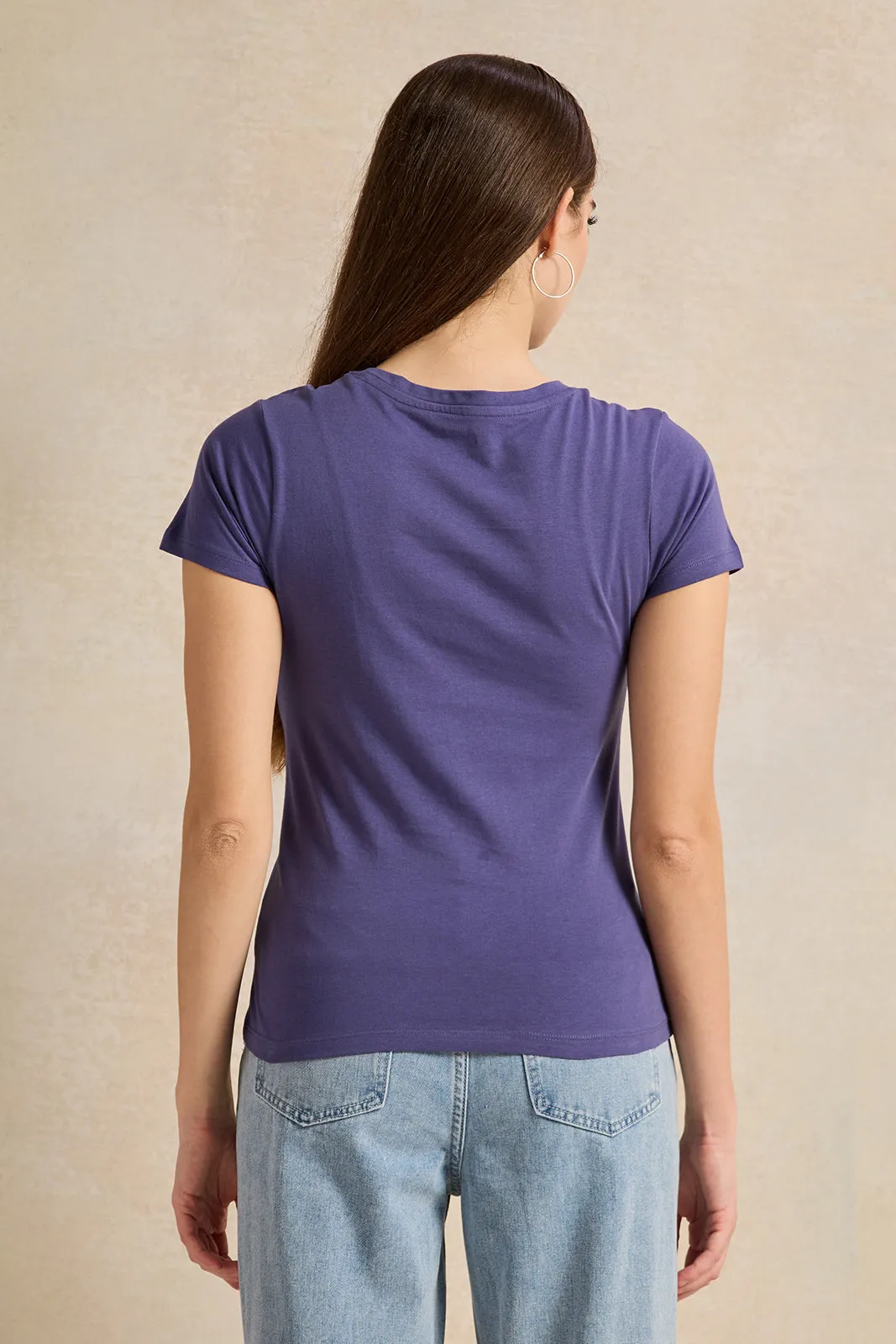 Women Blue Printed T-Shirt sold by Redtag product image thumbnail 3