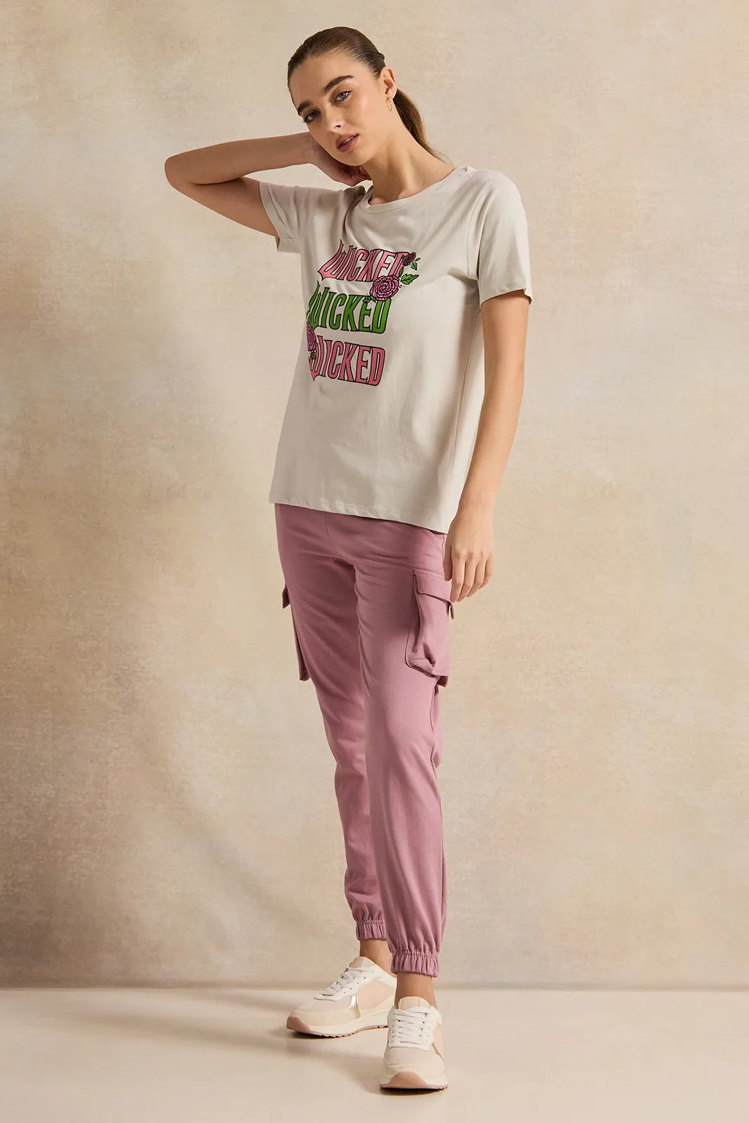 Women Grey Wicked Printed T-Shirt sold by Redtag product image thumbnail 2