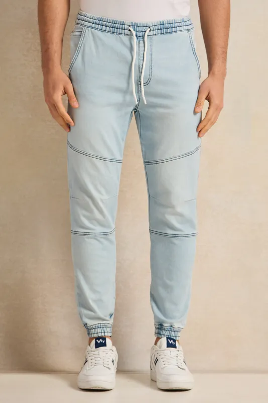 Men Blue Denim Joggers sold by Redtag