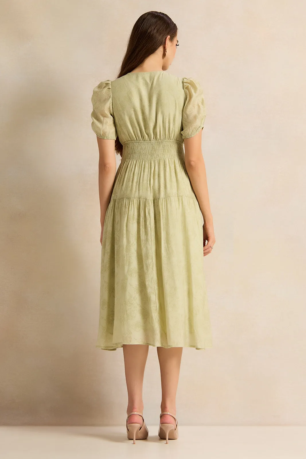 Women Green Sleeveless Embellished Dress sold by Redtag product image thumbnail 3