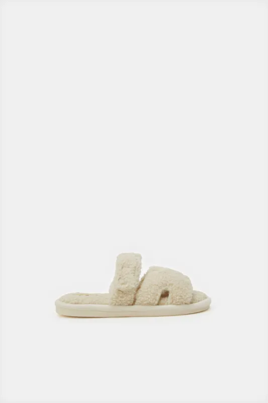 Women Beige H Upper Slipper sold by Redtag