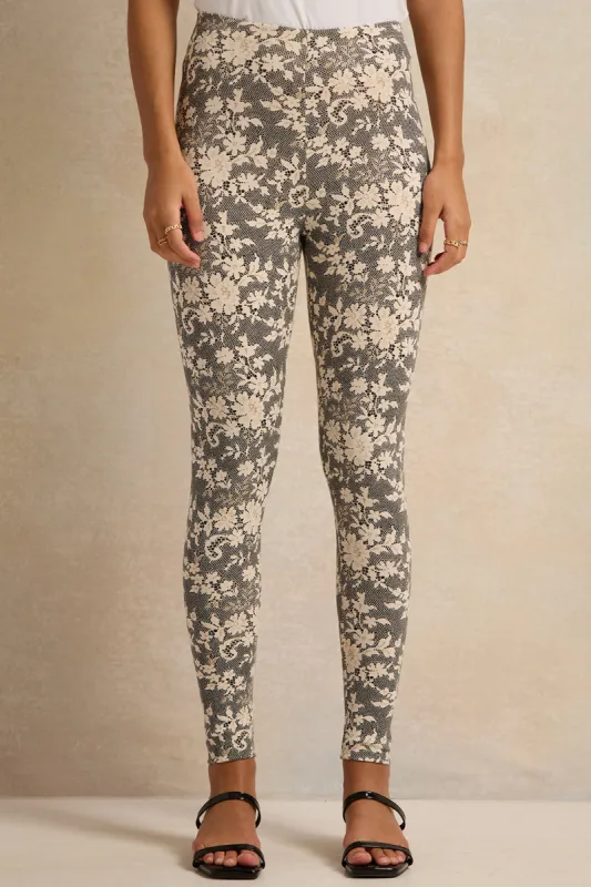 Women Multicolour Printed Leggings sold by Redtag