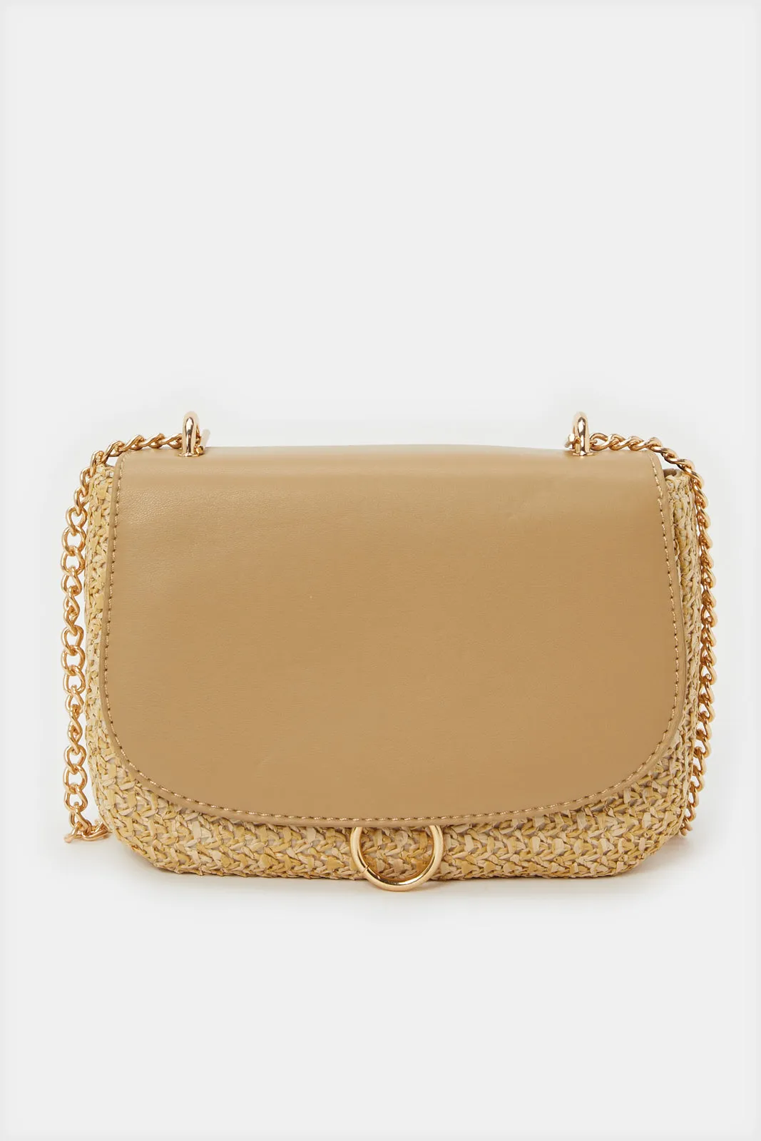 Women Beige Embellished Straw Bag sold by Redtag