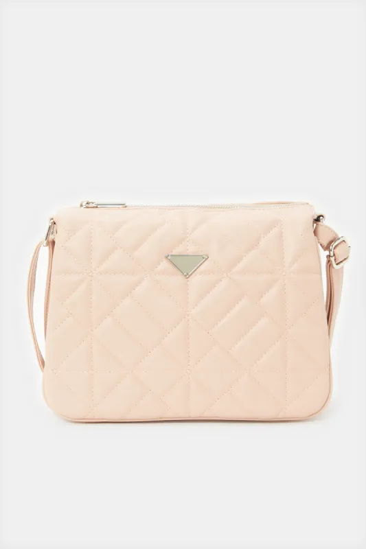 Women Pink Cross Body Bag With Full Flap sold by Redtag