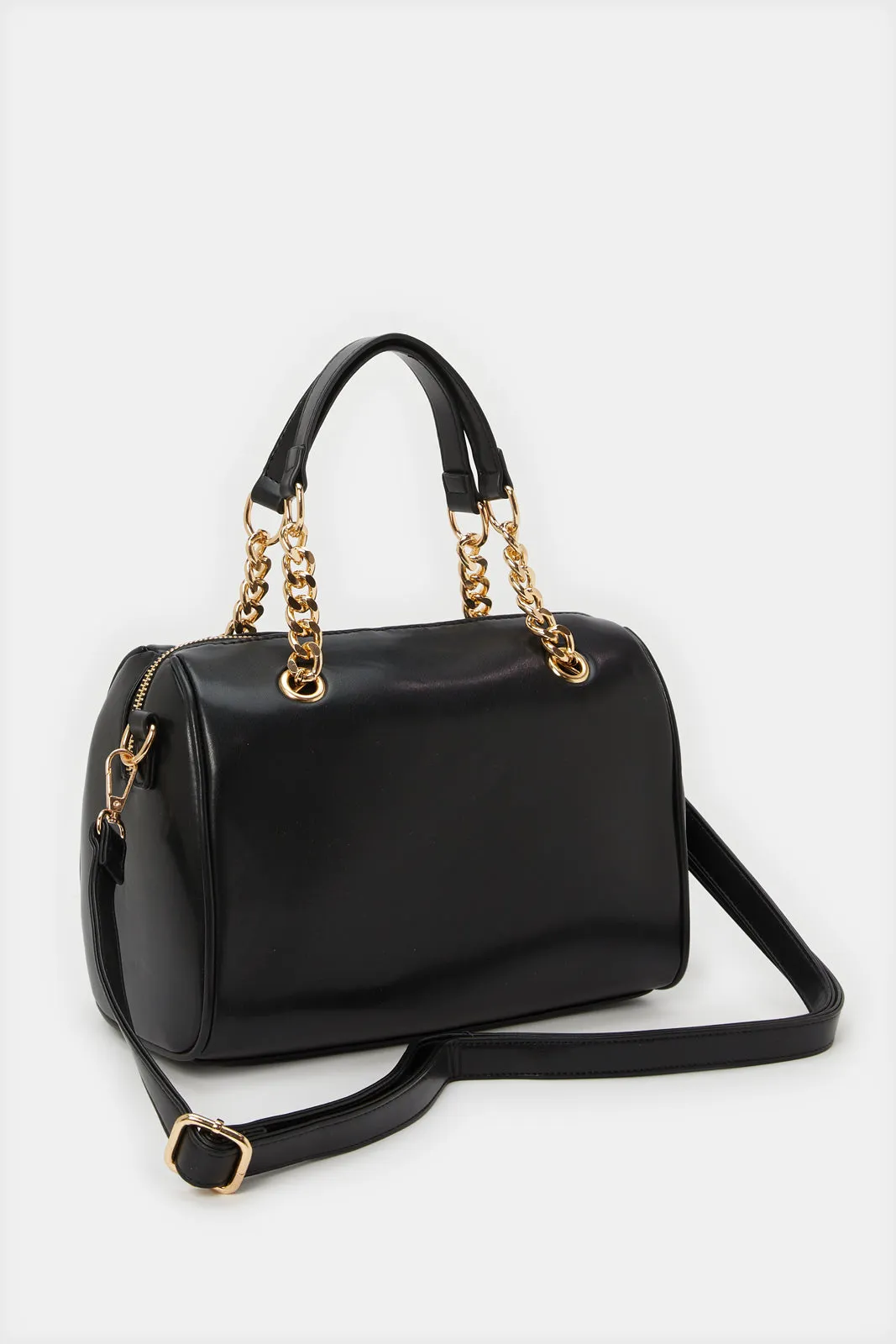 Women Black Textured Day Bag sold by Redtag product image thumbnail 2