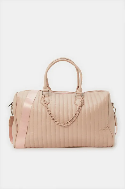 Women Pink Textured Hold All Bag sold by Redtag