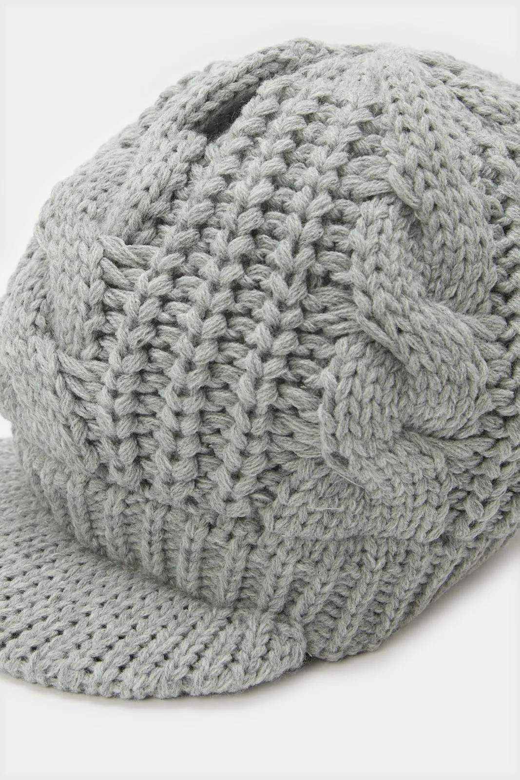 Women Grey Embellished Knitted Cap sold by Redtag product image thumbnail 2