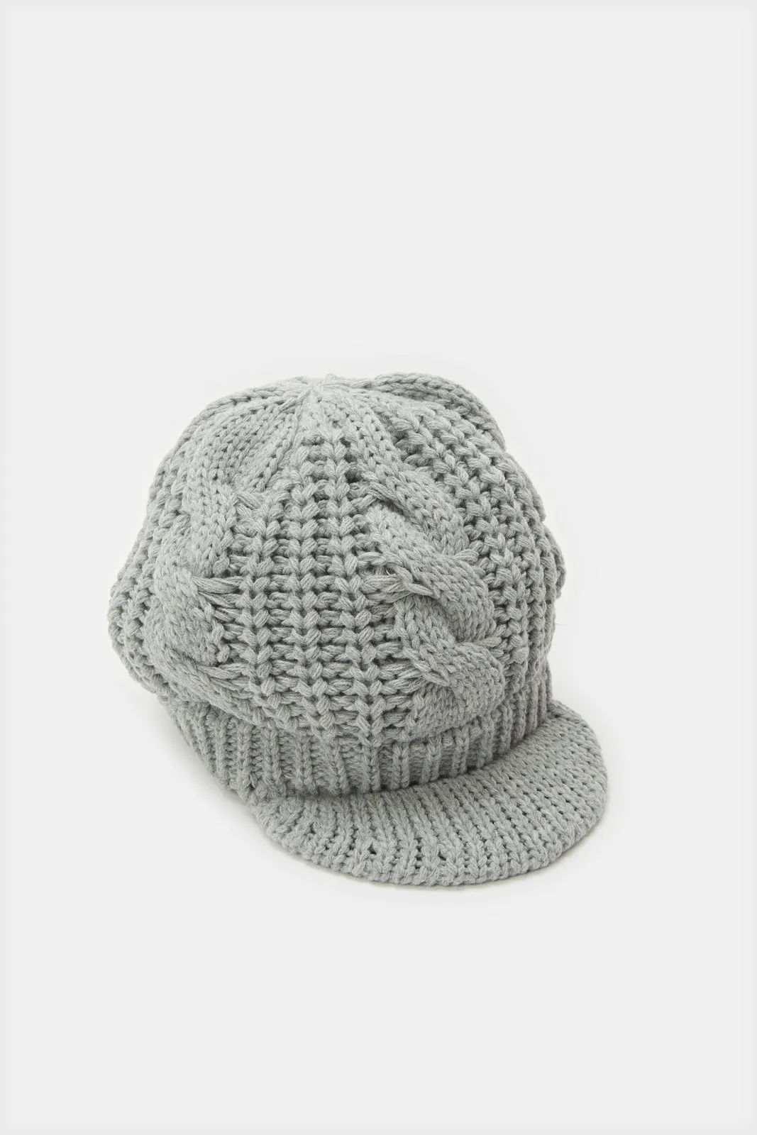 Women Grey Embellished Knitted Cap sold by Redtag