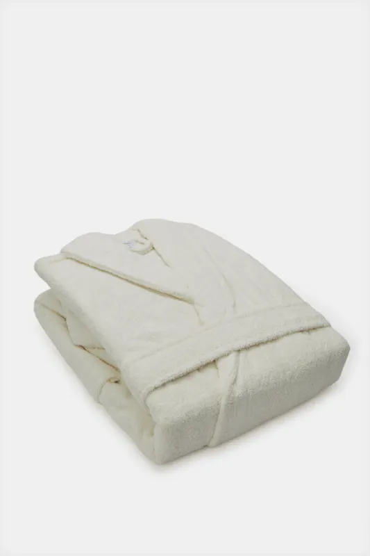 Cream Shawl Bathrobe sold by Redtag