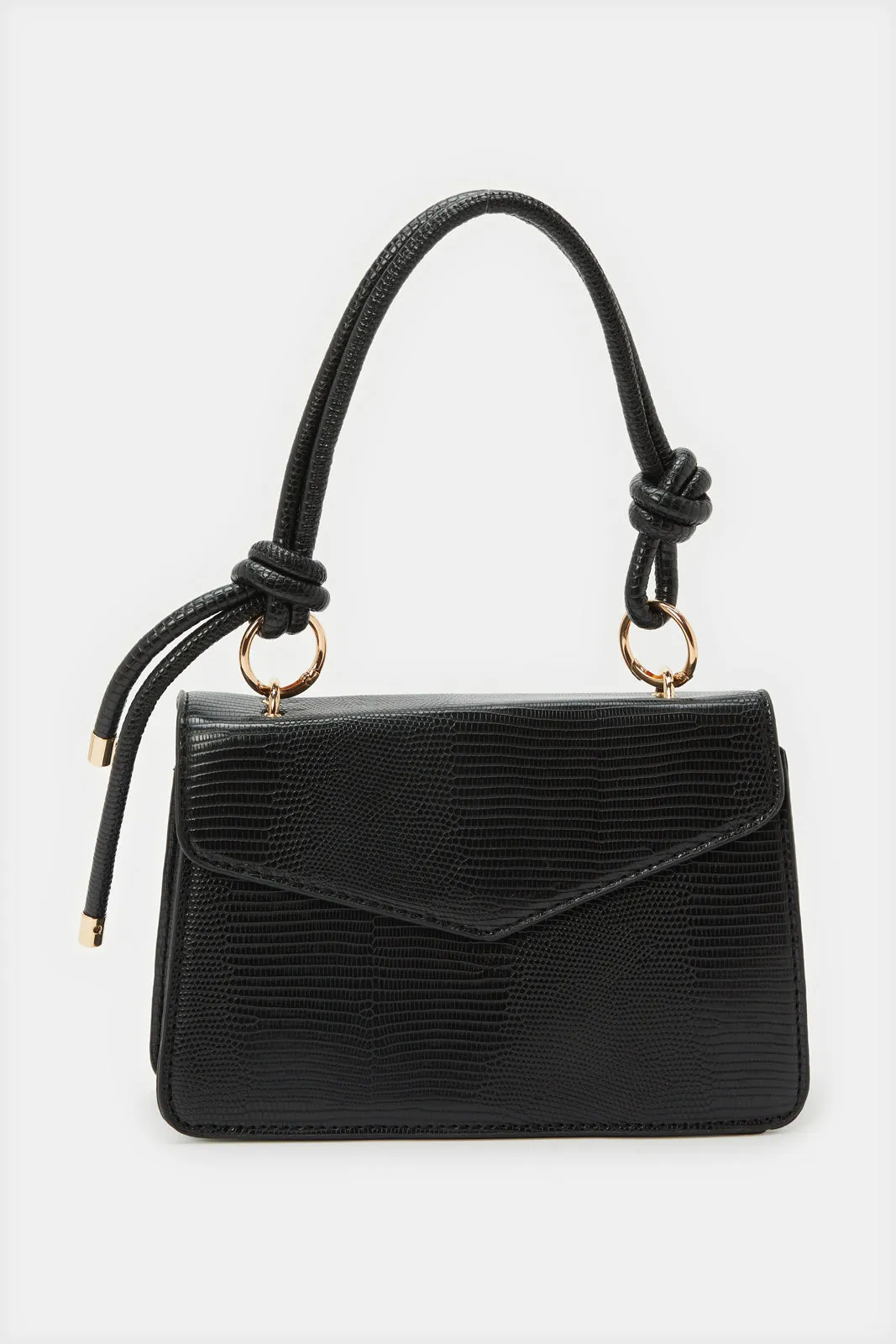Women Black Embellished Flap Messenger Bag sold by Redtag