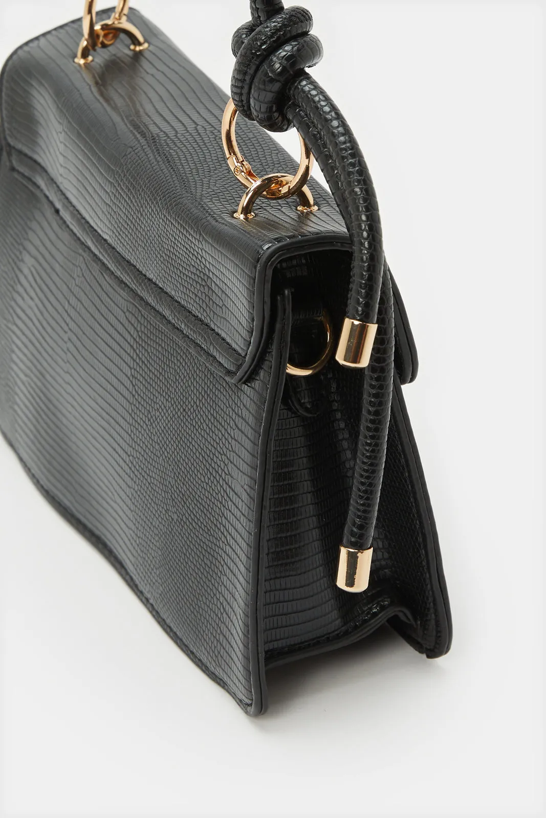 Women Black Embellished Flap Messenger Bag sold by Redtag product image thumbnail 3