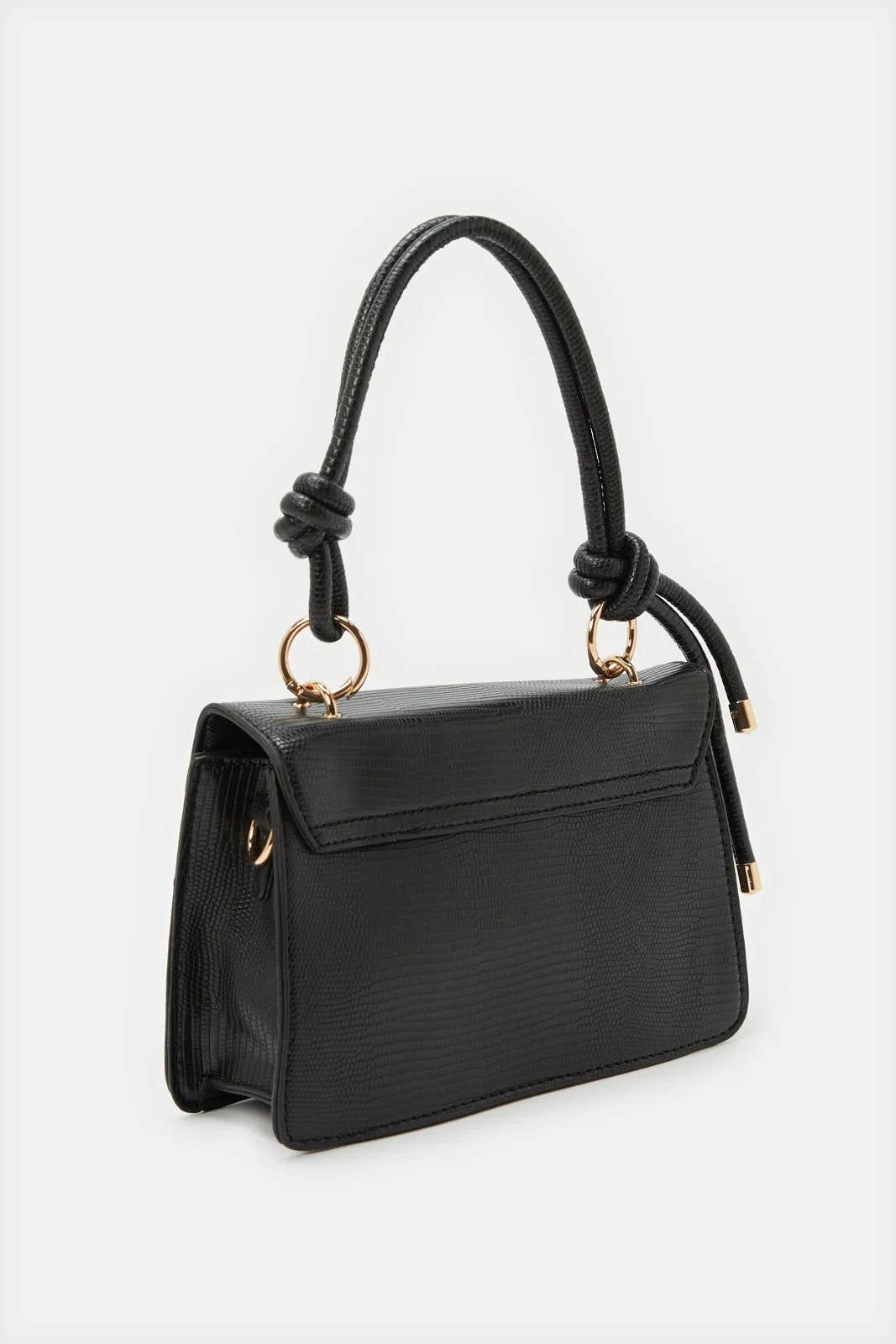 Women Black Embellished Flap Messenger Bag sold by Redtag product image thumbnail 2