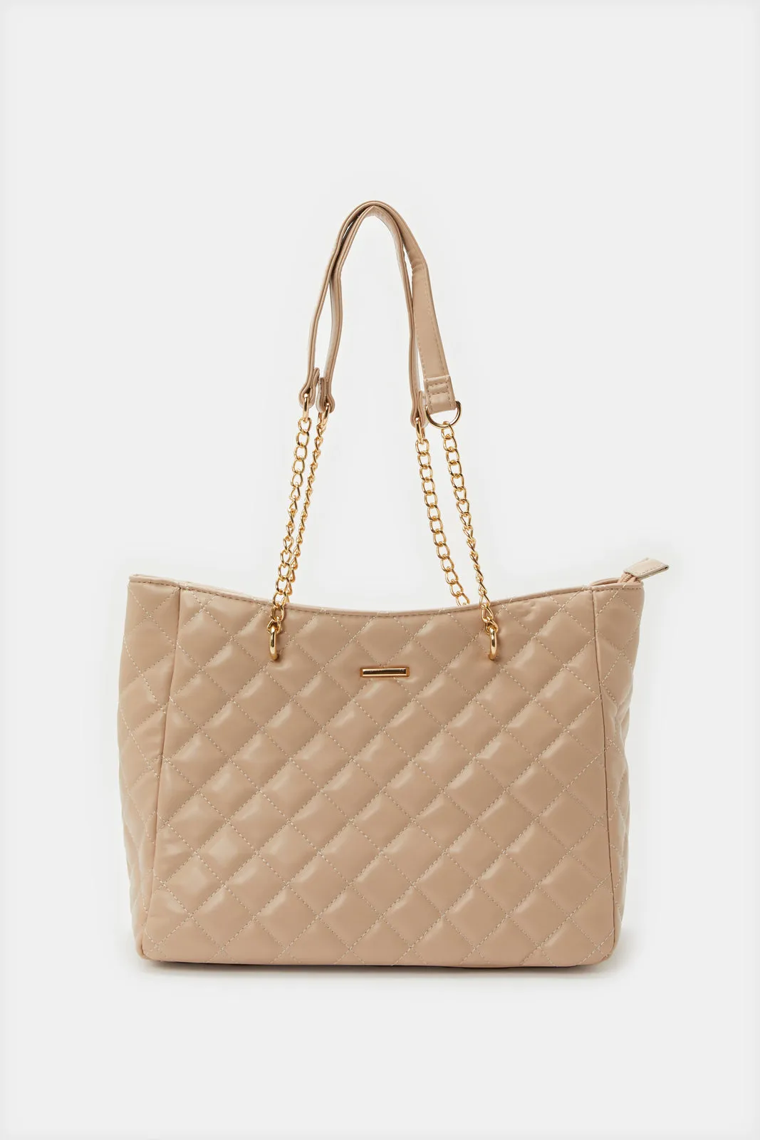 Women Beige Quilted Handbag sold by Redtag