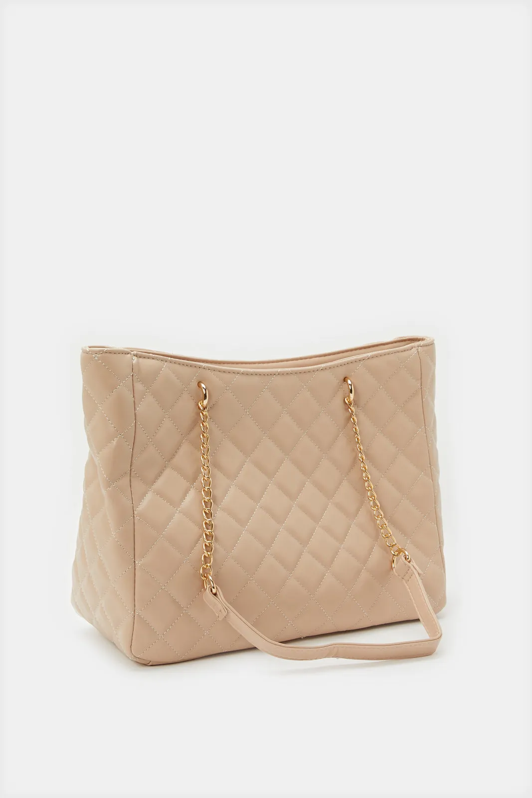 Women Beige Quilted Handbag sold by Redtag product image thumbnail 2
