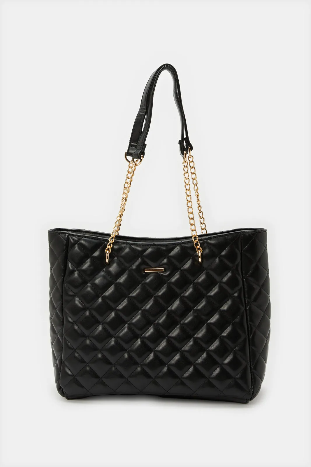 Women Black Quilted Handbag sold by Redtag