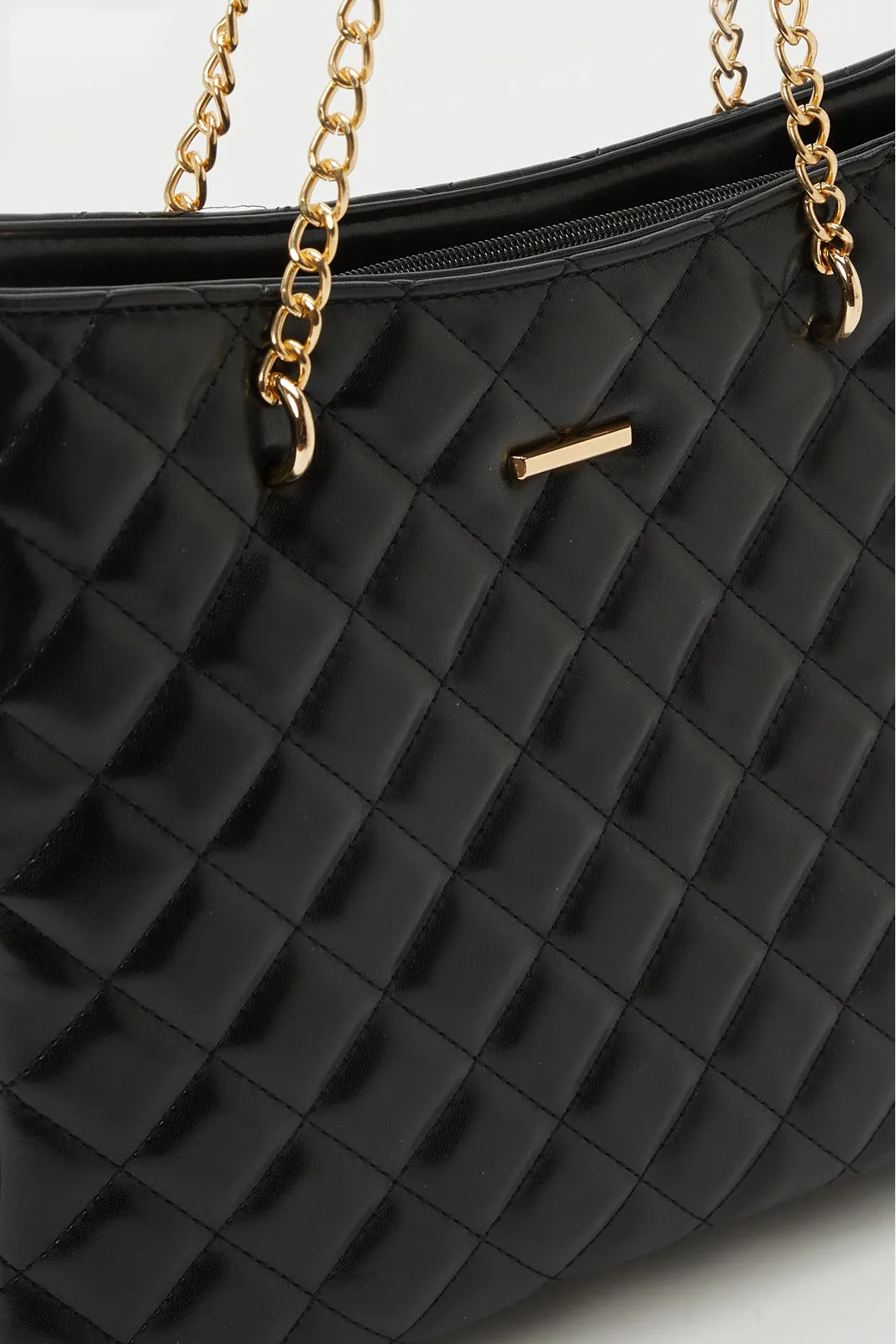 Women Black Quilted Handbag sold by Redtag product image thumbnail 3