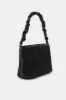 Women Black Pleated Textured Day Bag sold by Redtag