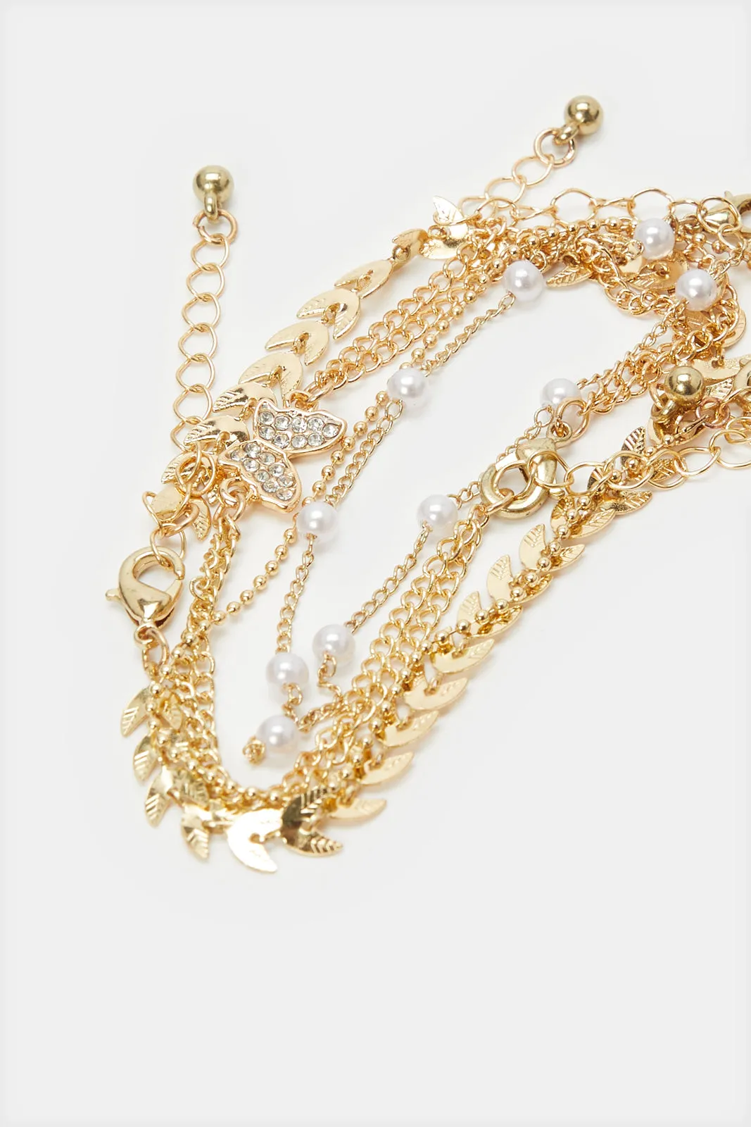 Women Gold Embellished Bracelet Set (4 Piece) sold by Redtag product image thumbnail 5