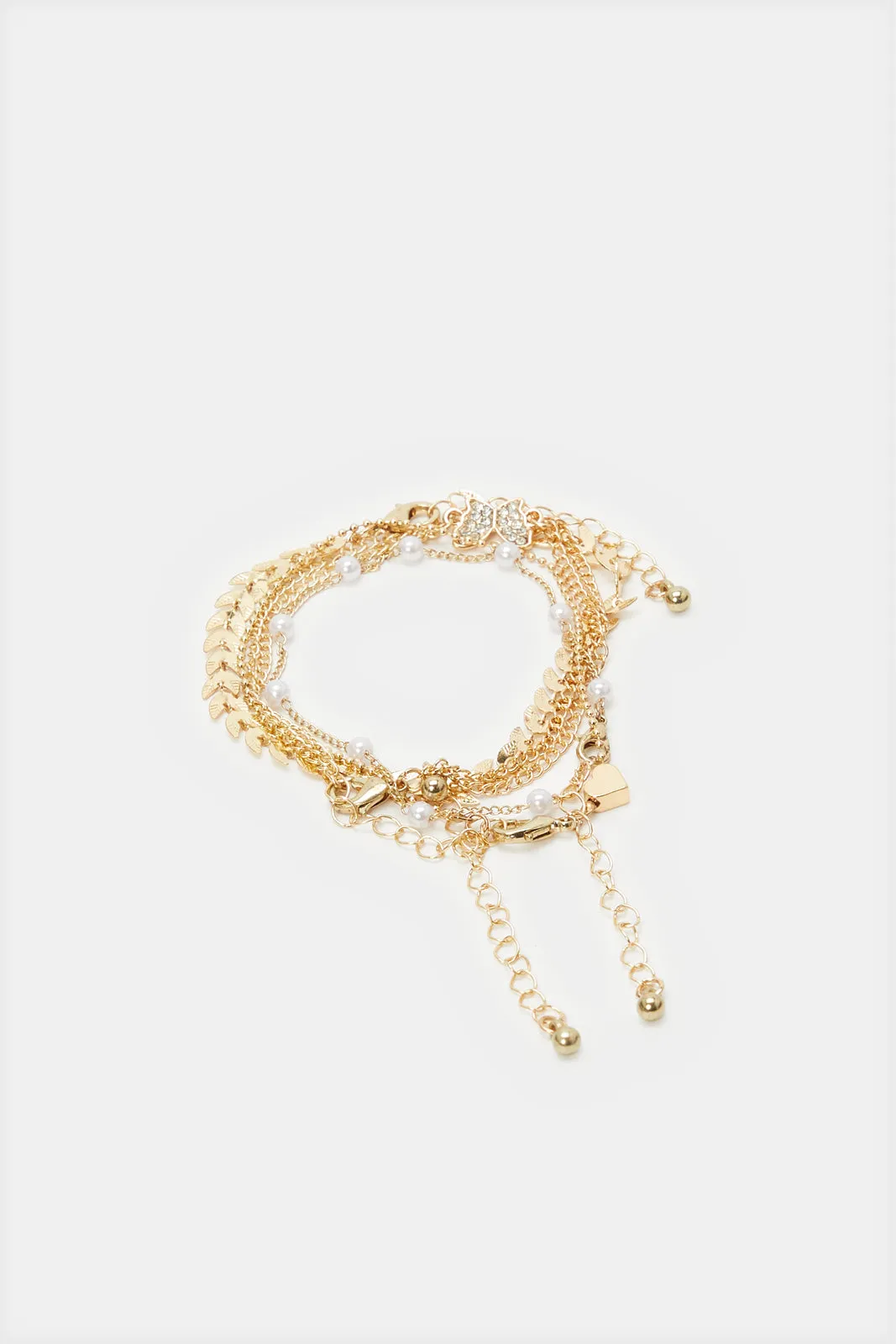 Women Gold Embellished Bracelet Set (4 Piece) sold by Redtag product image thumbnail 2