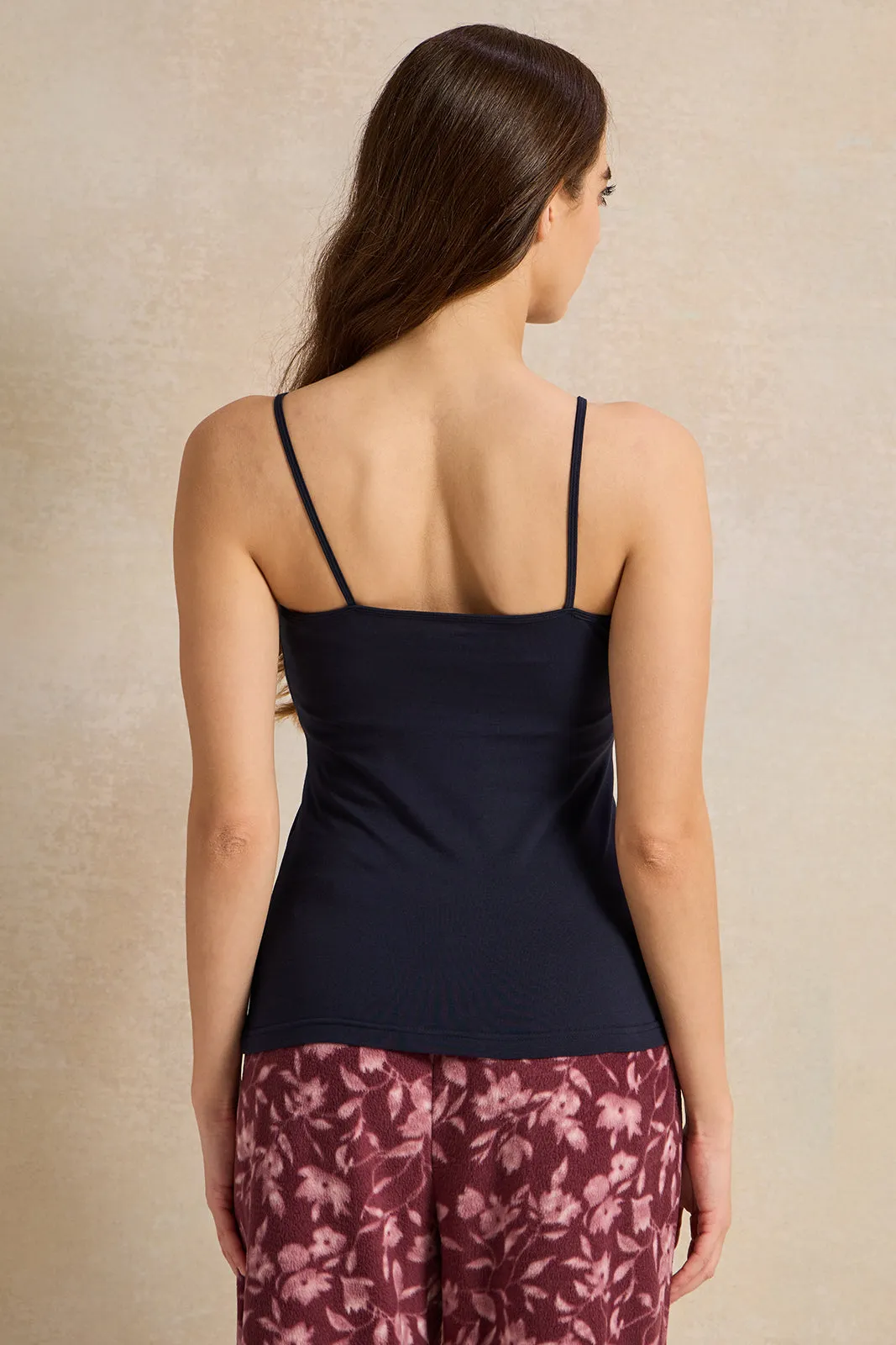 Women Navy Plain Strappy Vest sold by Redtag product image thumbnail 3