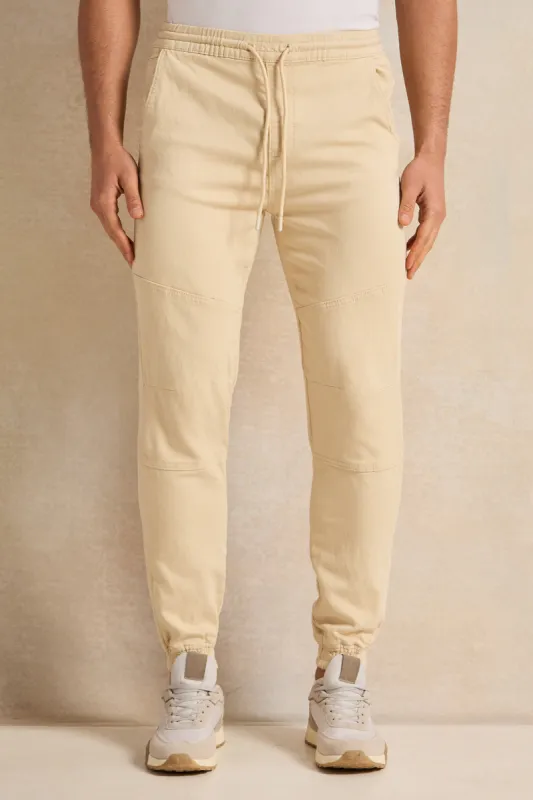 Men Cream Denim Joggers sold by Redtag