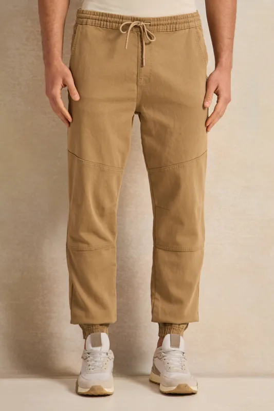 Men Brown Denim Joggers sold by Redtag