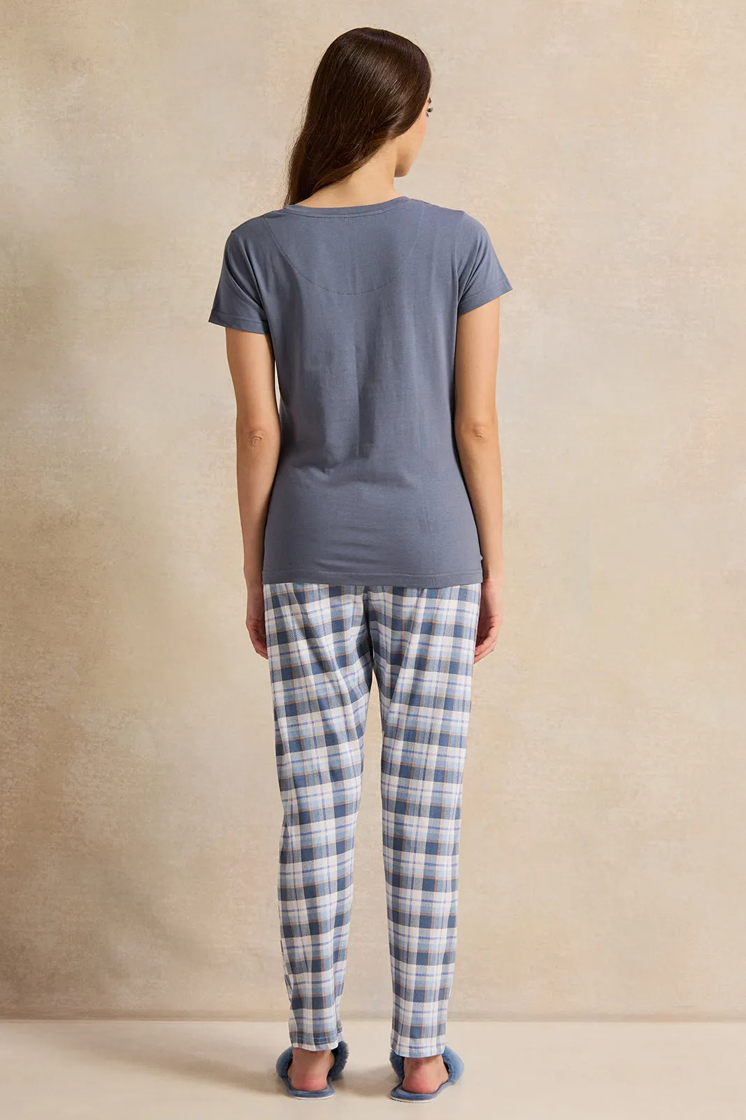 Women Blue Printed Pyjama Set (2 Piece) sold by Redtag product image thumbnail 4