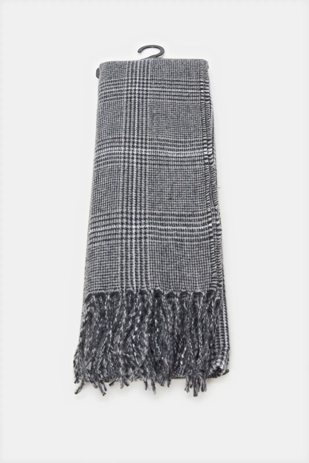 Men Grey Striped Knitted Scarf sold by Redtag